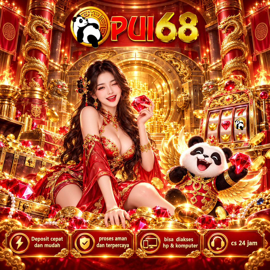 PUI68: ilustrasi ruang megah berpilar naga dan panda